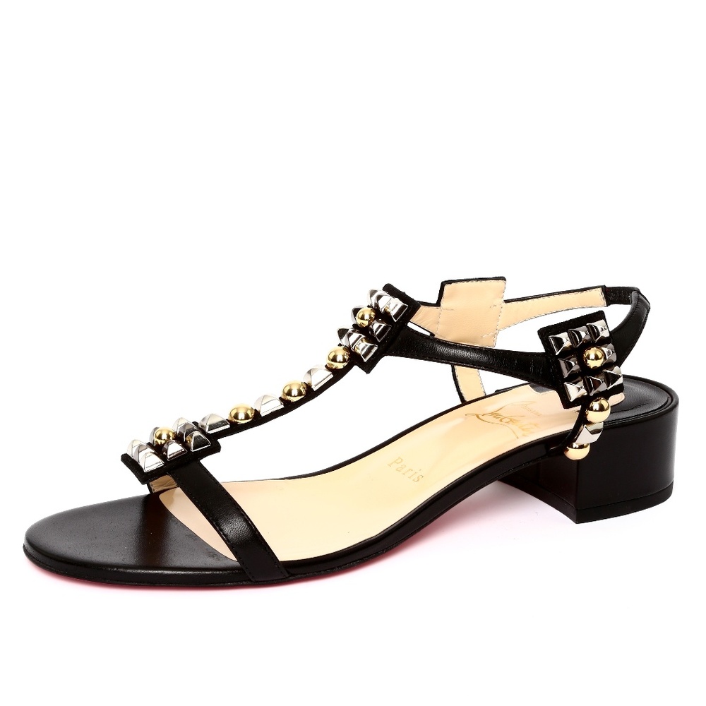 Christian Louboutin Kaleidra Black T-Strap Sandal